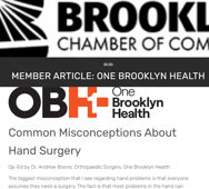 OBH Featured In Brooklyn Chambers of Commerce on Hand Surgery&nbsp;
